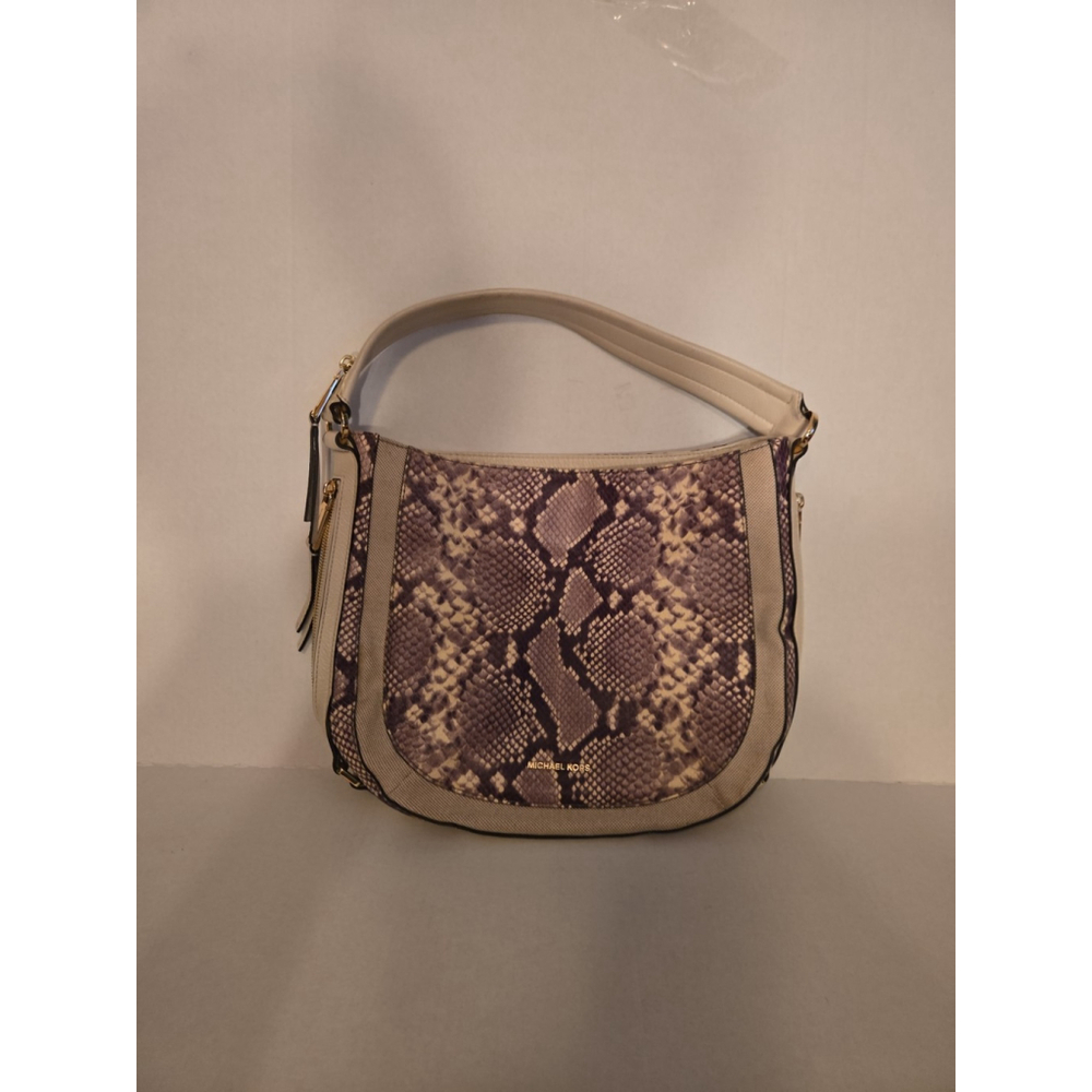 MICHAEL KORS Embossed Leather Python Print Shoulder Bag